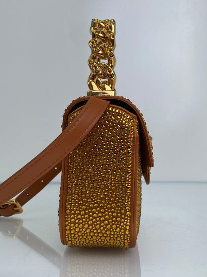 Versace La Medusa Crystal Embellished Mini Top Handle Bag