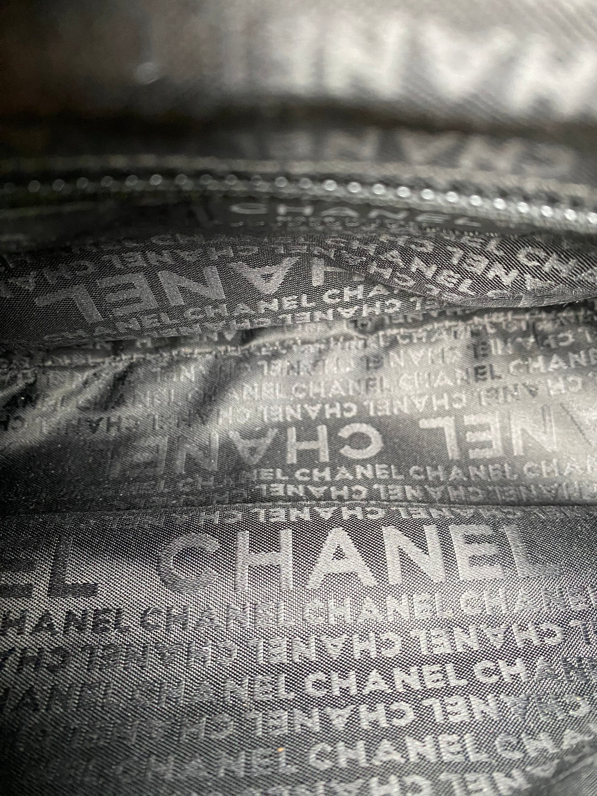 Chanel Black 2.55 Tweed Chain Bowler Bag SHW
