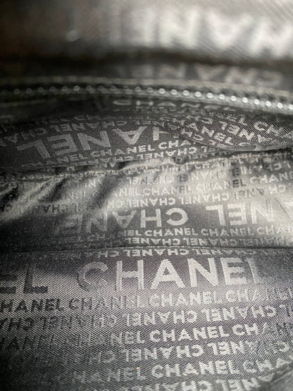 Chanel Black 2.55 Tweed Chain Bowler Bag SHW