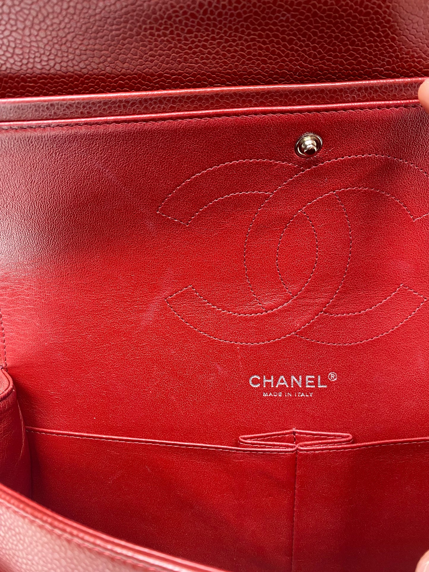 Chanel Classic Jumbo Burgundy Caviar Double Flap Bag SHW