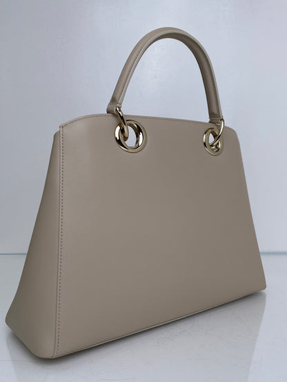 Dior Beige Leather Top Handle Cigale Bag GHW