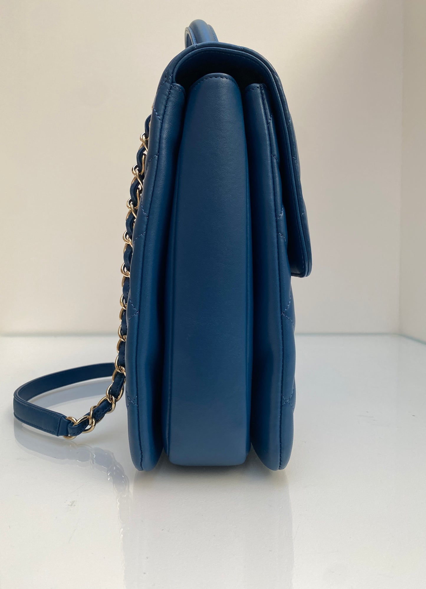 Chanel Blue Lambskin Leather Trendy GHW