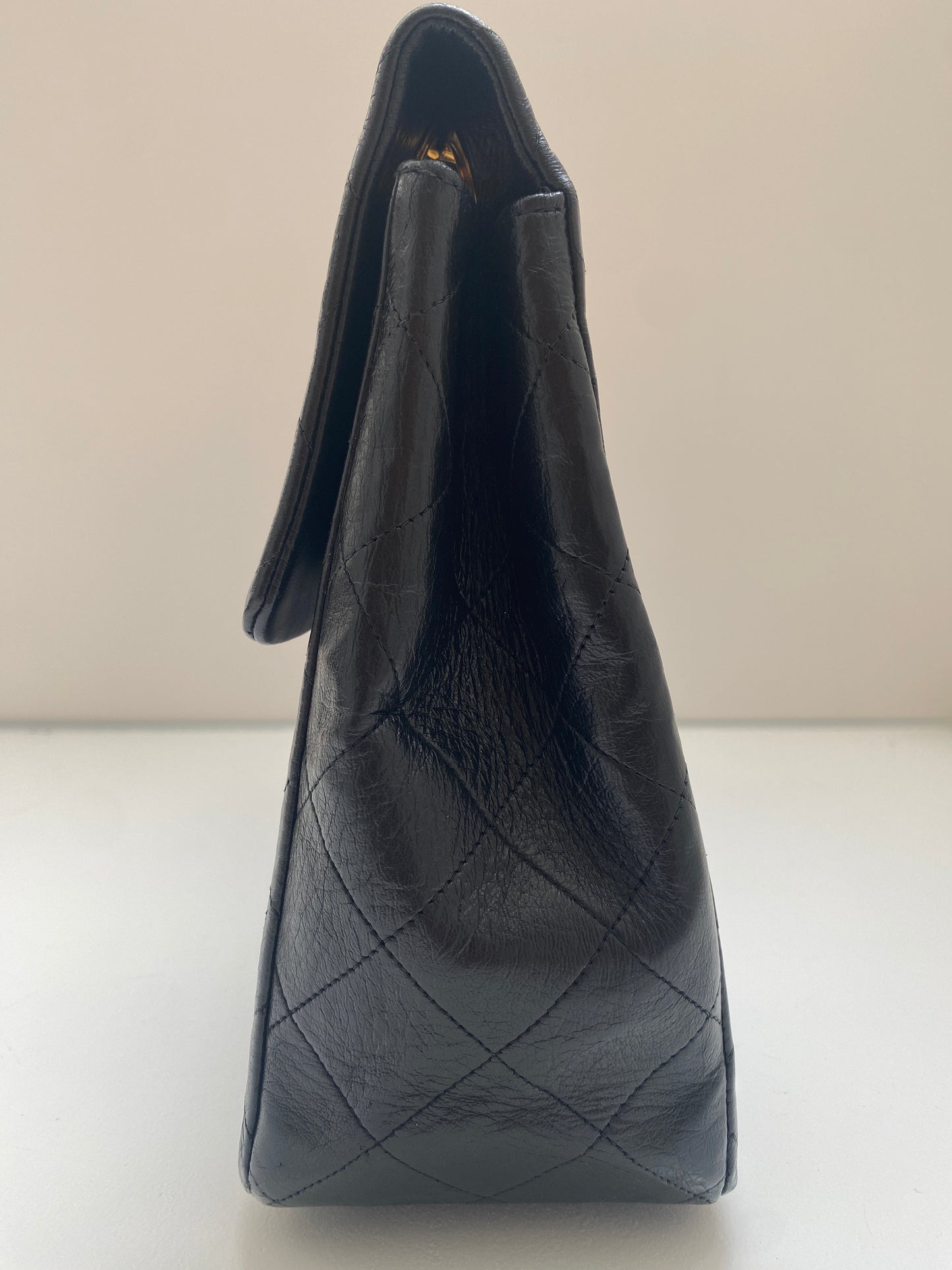 Chanel Vintage Black Lambskin Maxi Bag