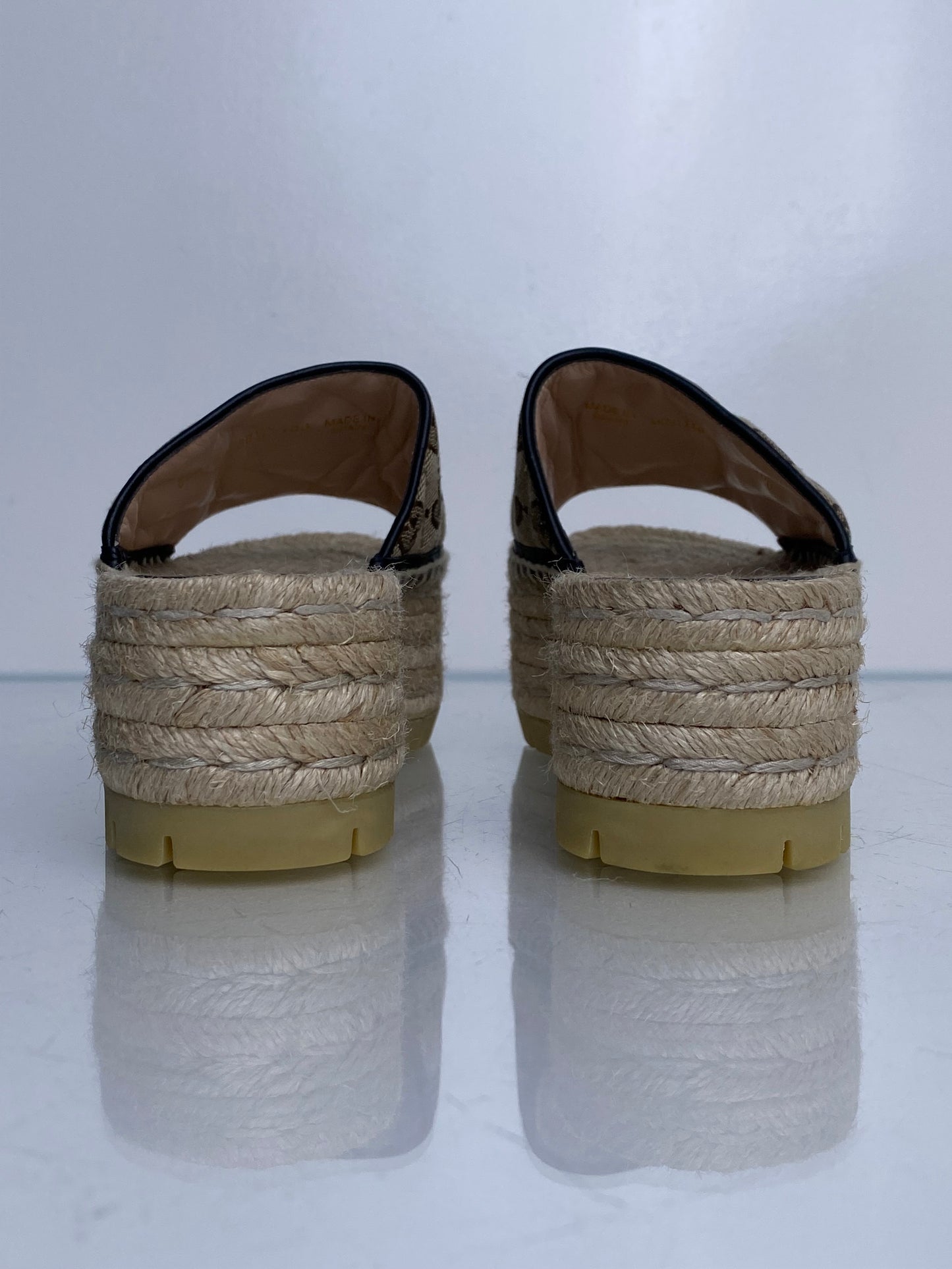 Gucci GG Supreme Marmont Platform Sandals, 38.5
