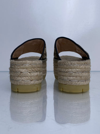Gucci GG Supreme Marmont Platform Sandals, 38.5