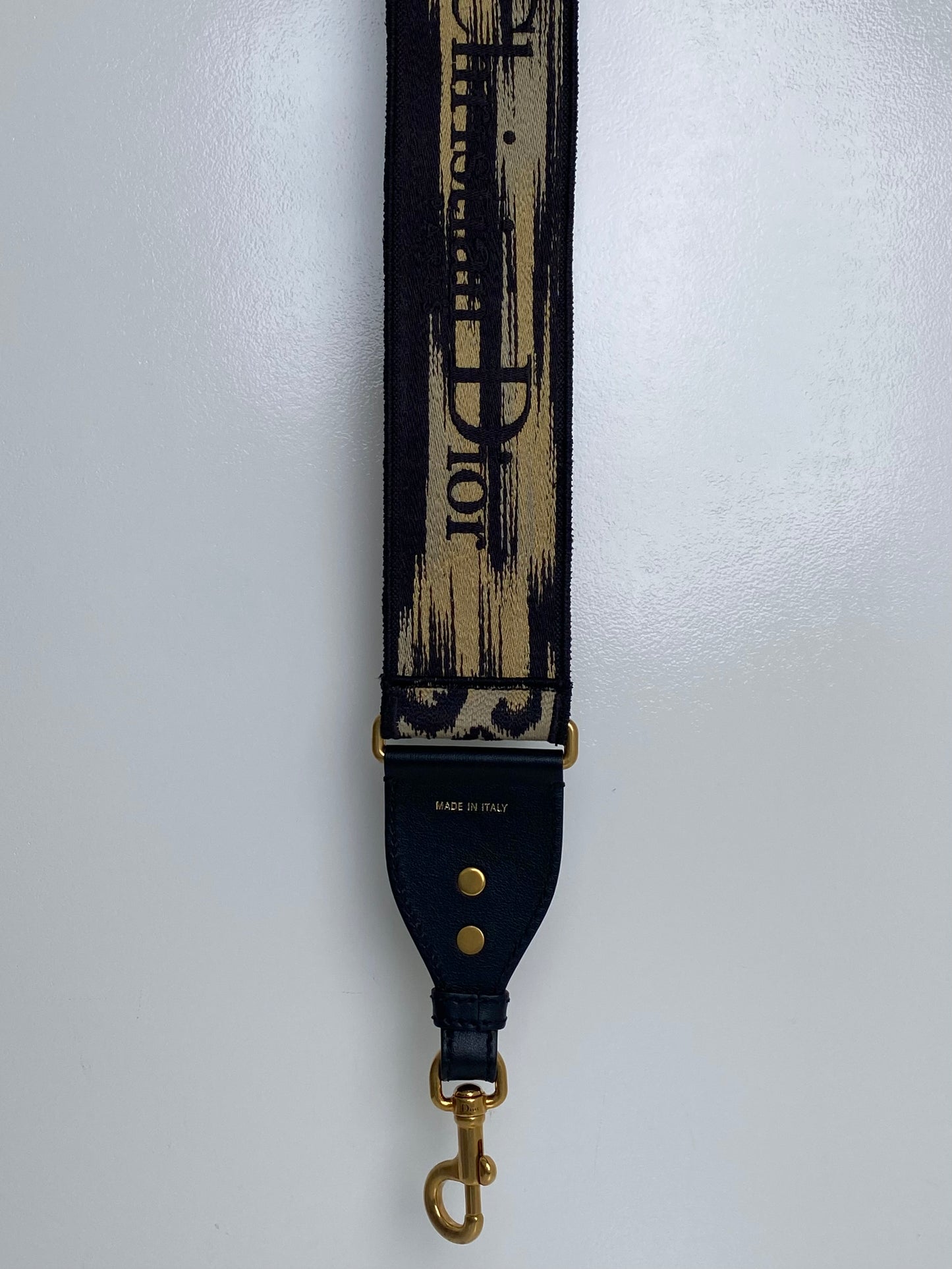 Dior Black & Khaki Cheetah Bag Strap GHW