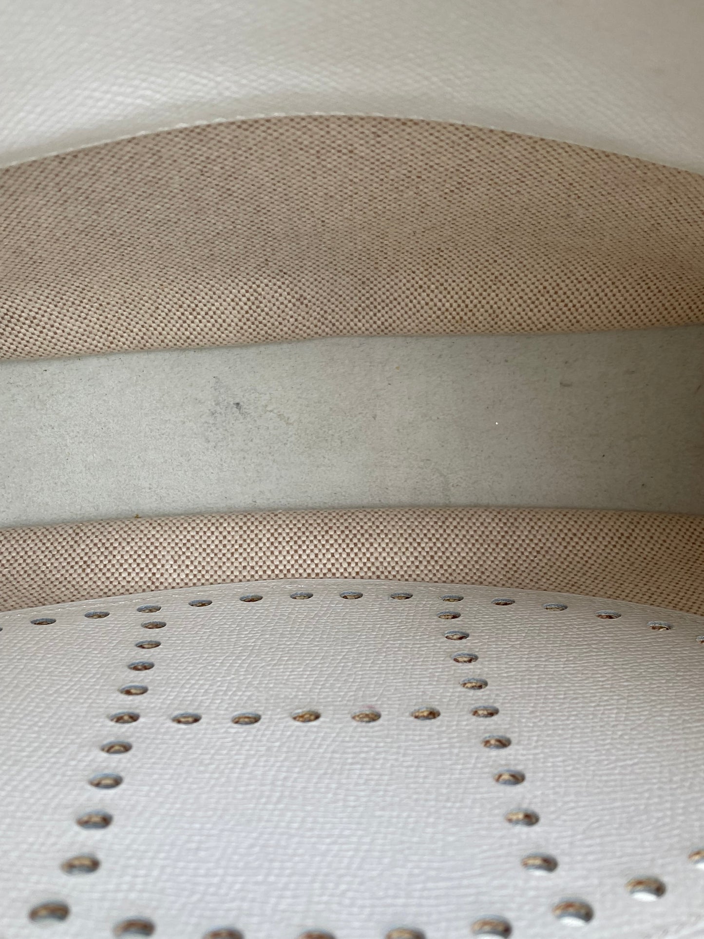 Hermes Evelyne PM Toile/Blanc PHW #H