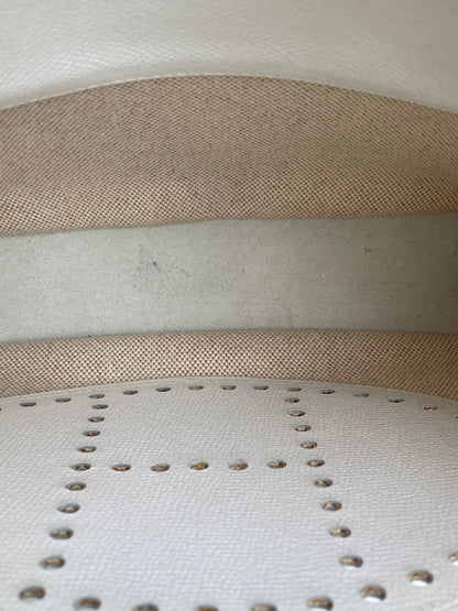 Hermes Evelyne PM Toile/Blanc PHW #H
