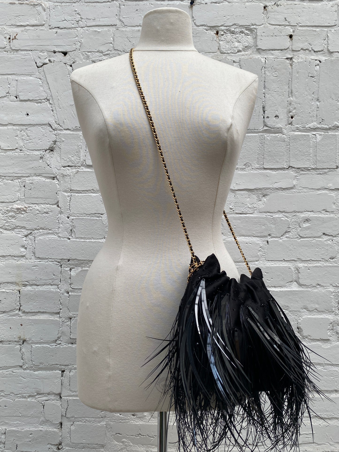 Tory Burch Fleming Feather Mini Hobo Bag