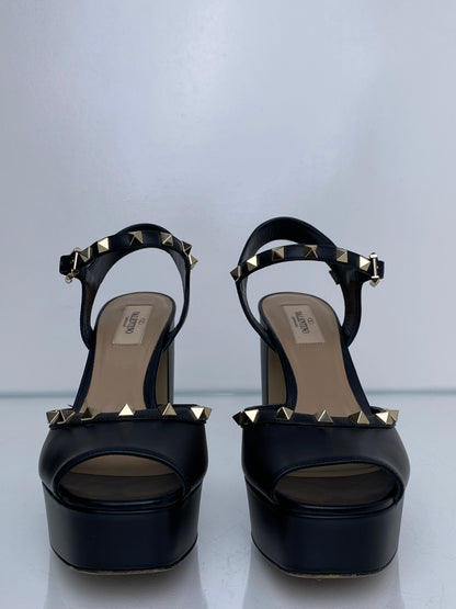 Valentino Black Rockstud Heels, 38.5