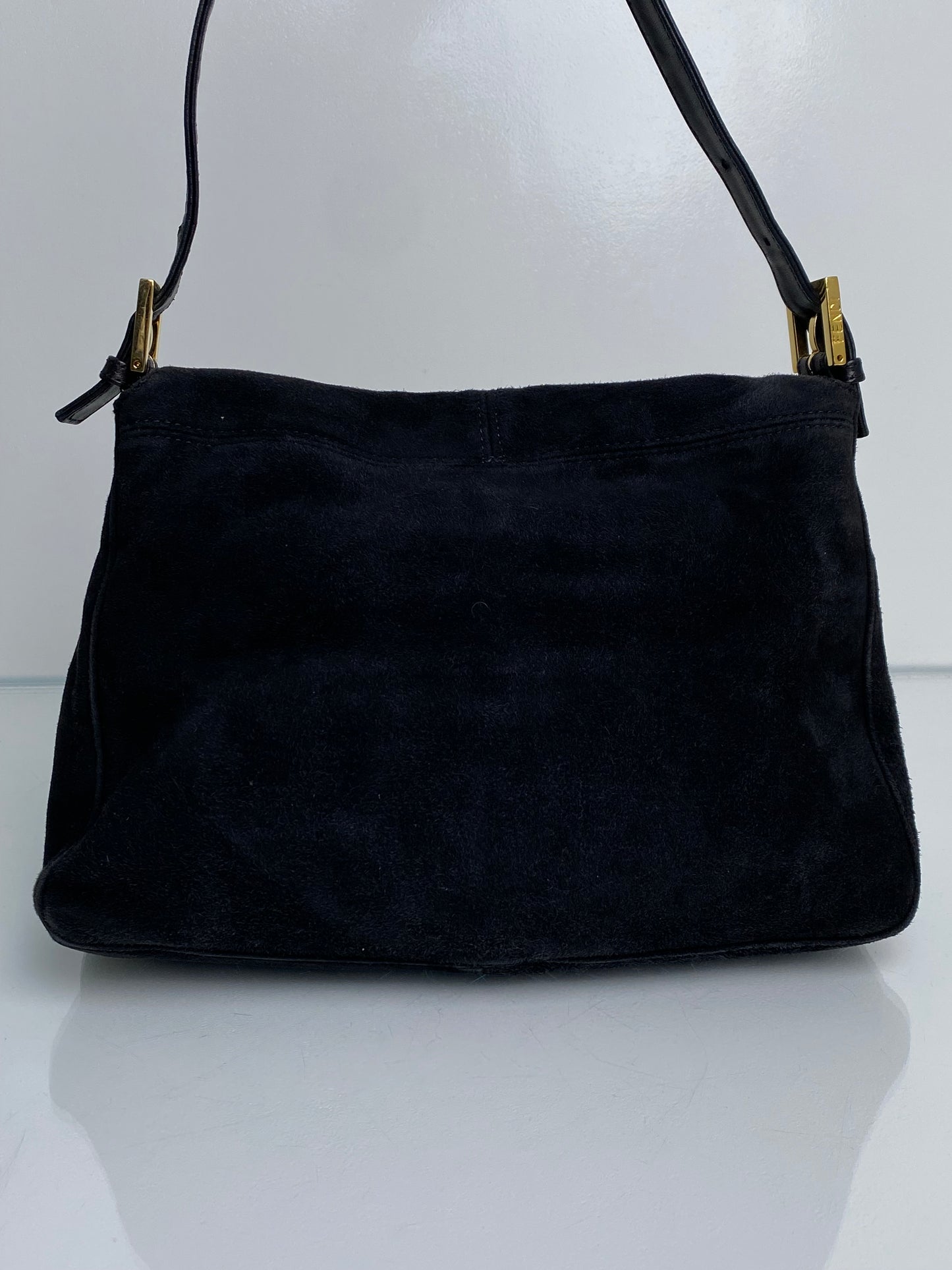 Fendi Black Suede Mama Baguette GHW