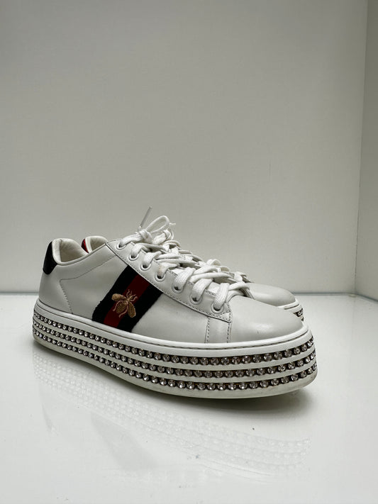 Gucci Crystal Ace Sneakers, Sz 39