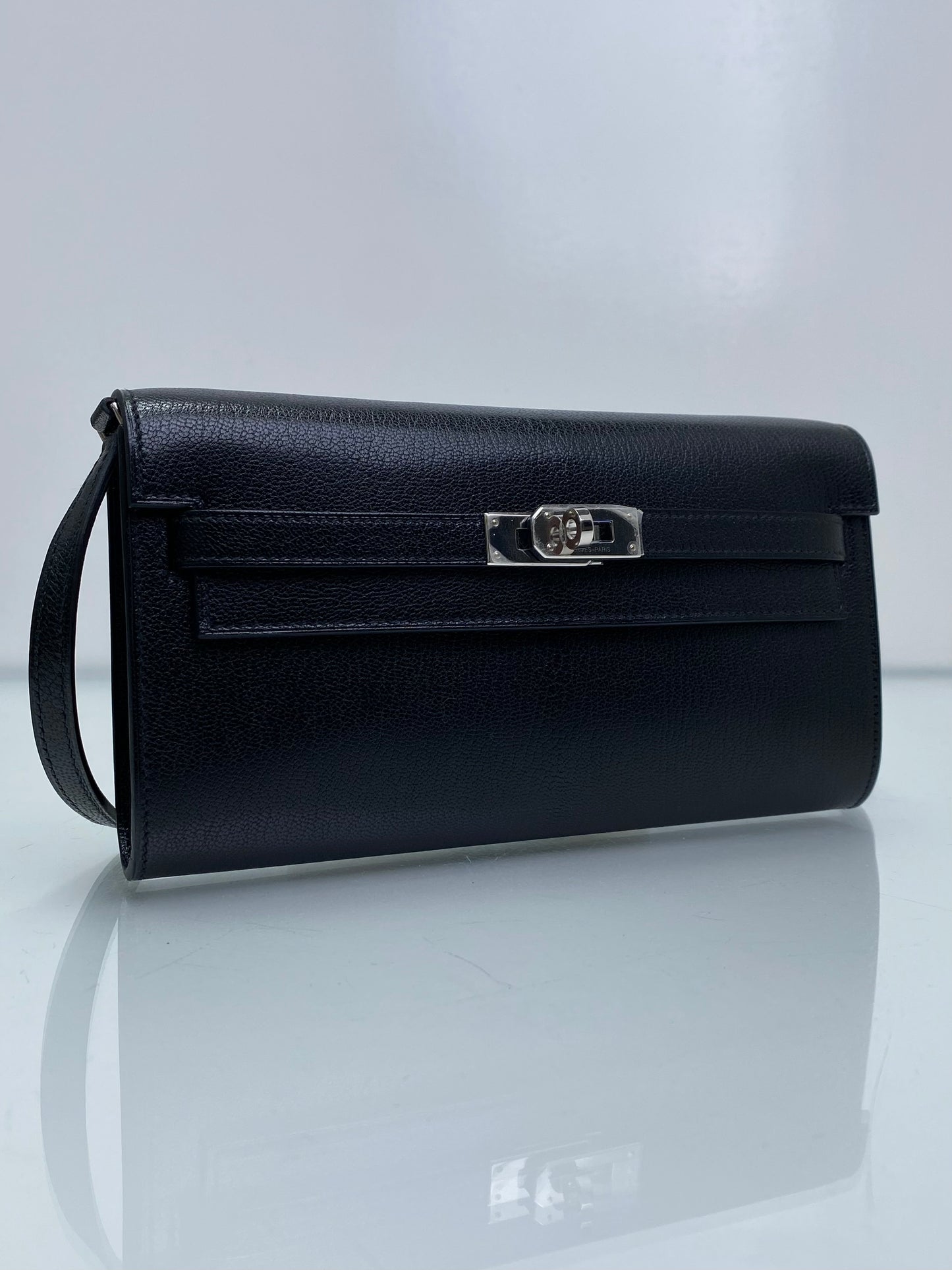 Hermes Kelly To Go Wallet Noir Chèvre PHW