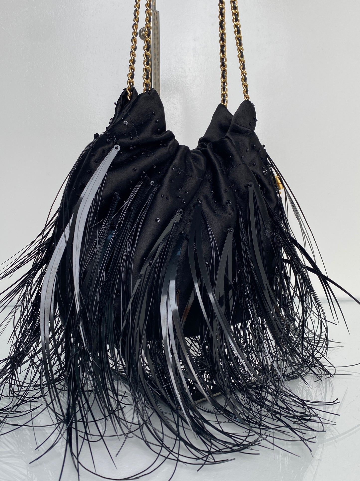 Tory Burch Fleming Feather Mini Hobo Bag