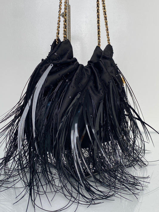 Tory Burch Fleming Feather Mini Hobo Bag