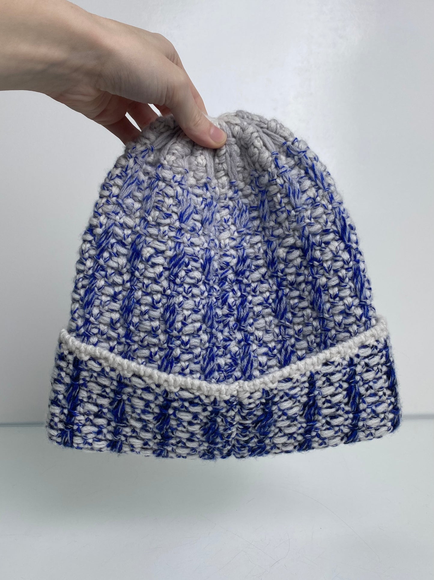 Chanel Blue/White CC Knit Beanie