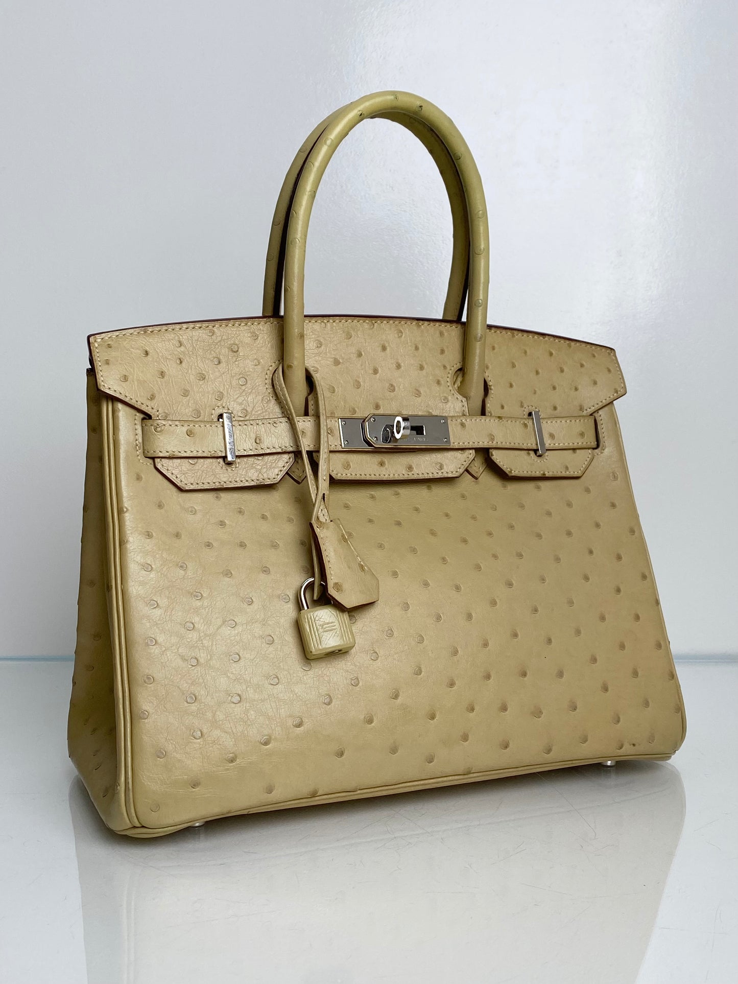 Hermes Birkin 30 Ostrich Parchemin PHW #O