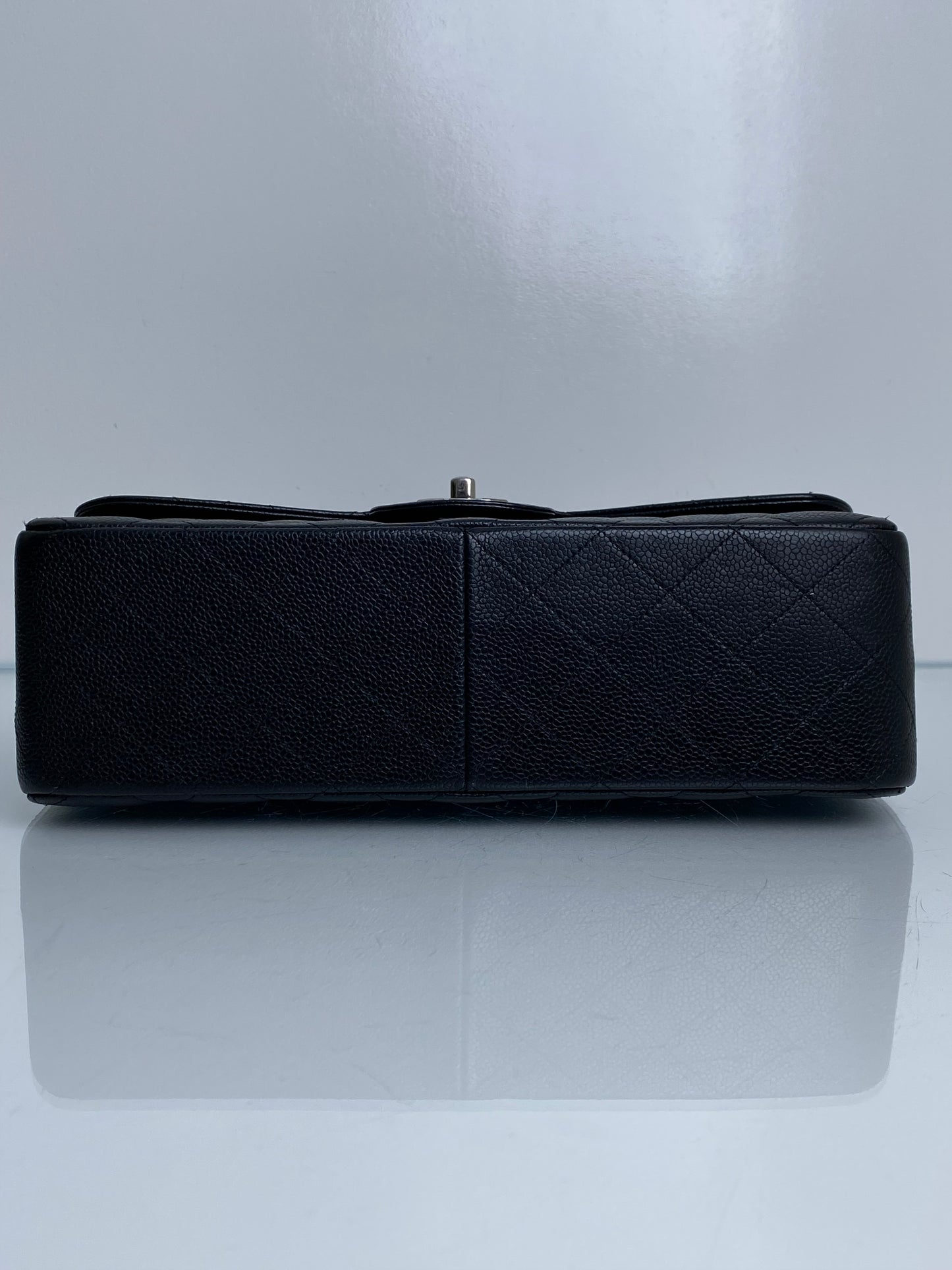 Chanel Classic Jumbo Black Caviar Double Flap SHW