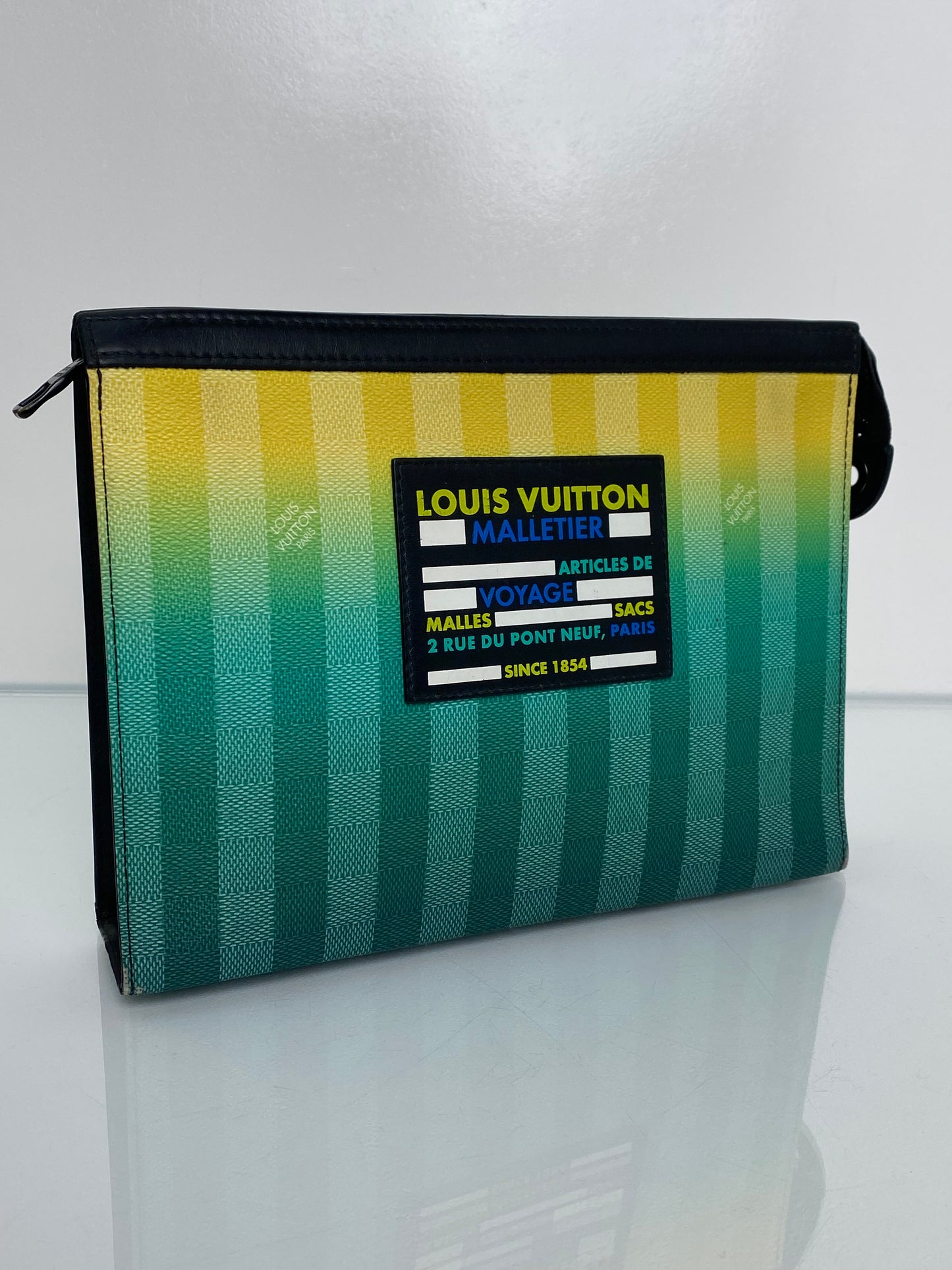 Louis Vuitton Blue, Yellow, & Black Gradient Voyage Pouch