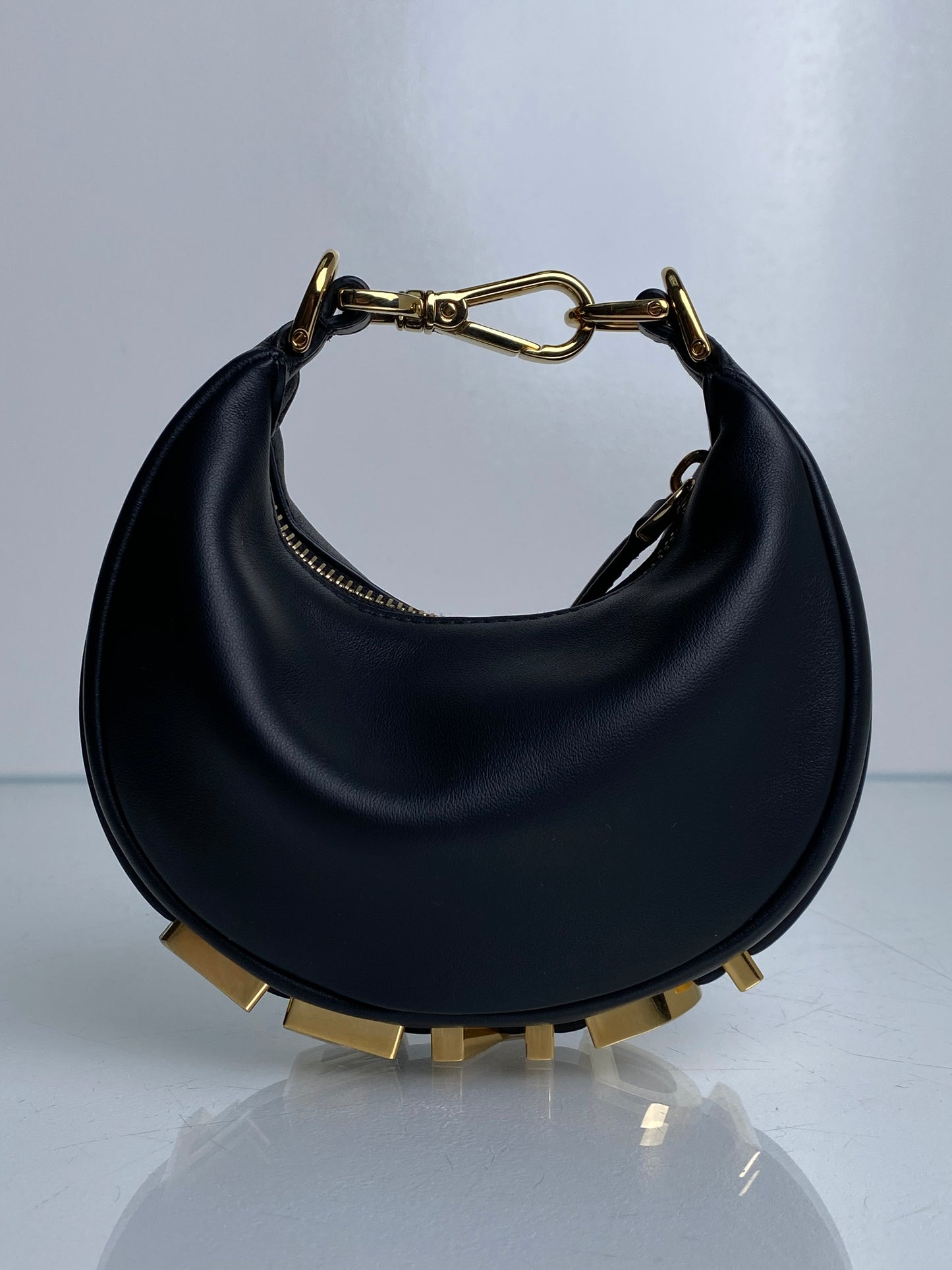 Fendi Black Nano Fendigraphy Bag / Charm GHW