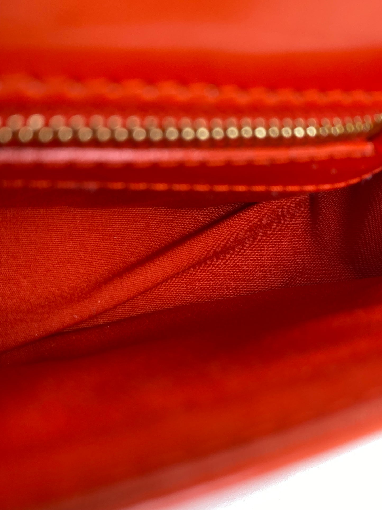 Louis Vuitton Orange Sobe Vernis Clutch GHW