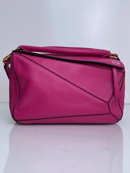 Loewe Pink Leather Puzzle Bag GHW