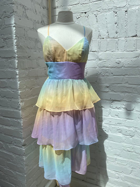 Amanda Uprichard Pastel Maxi Dress, M