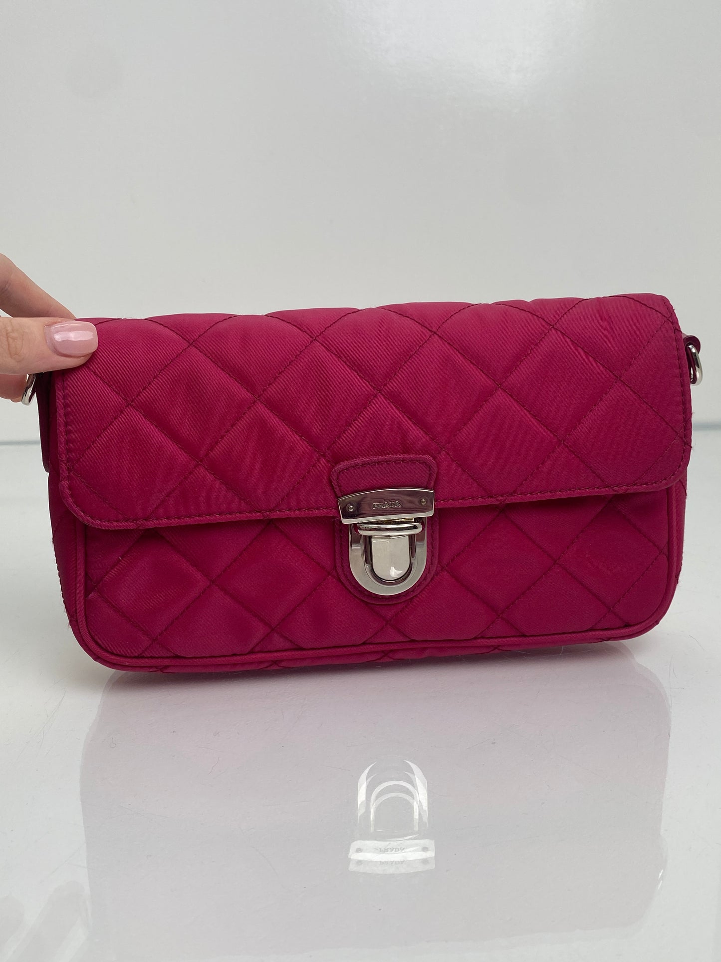 Prada Pink Tessuto Crossbody Bag SHW