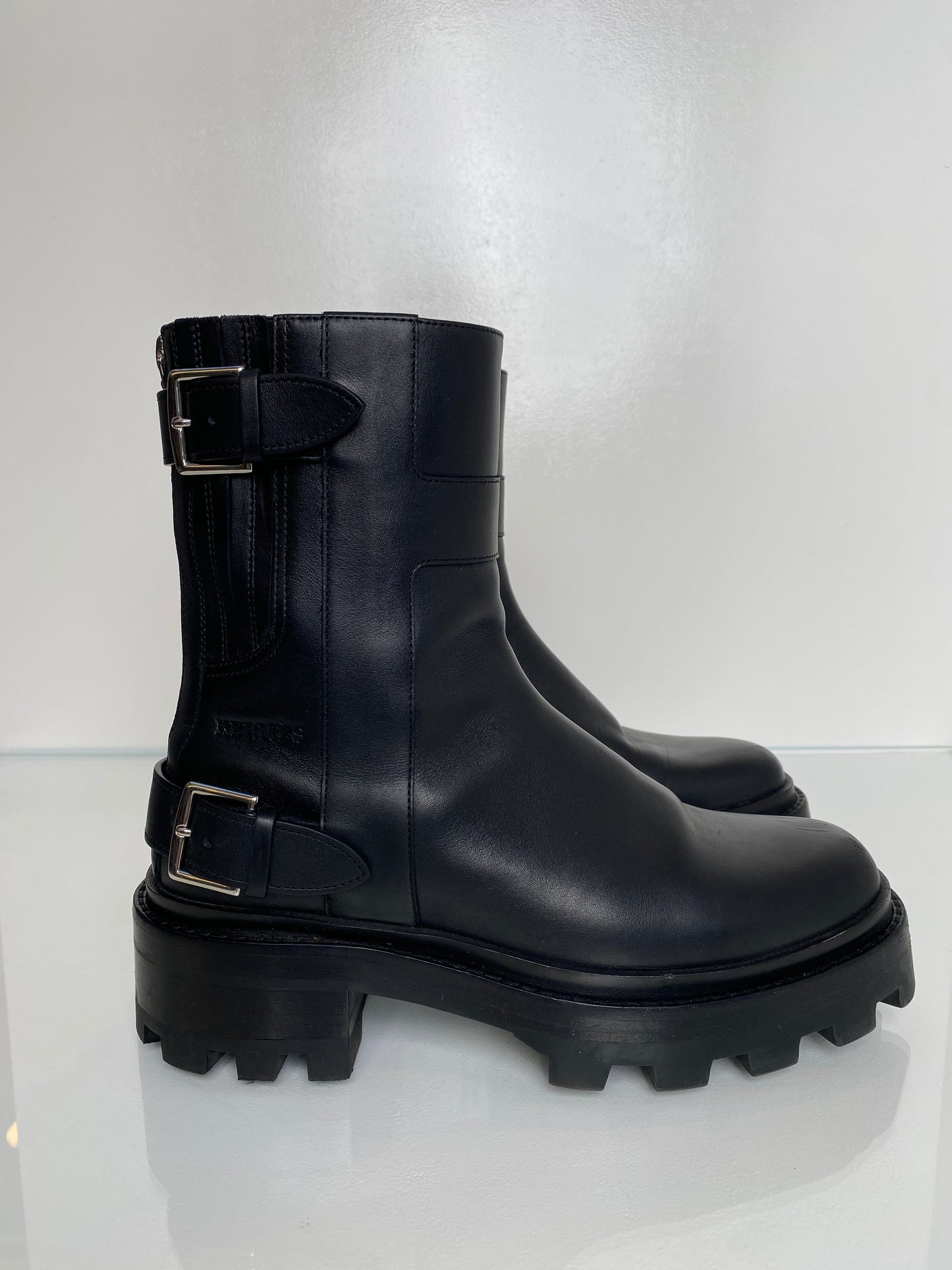 Hermes Jaimy Black Combat Boots, 40