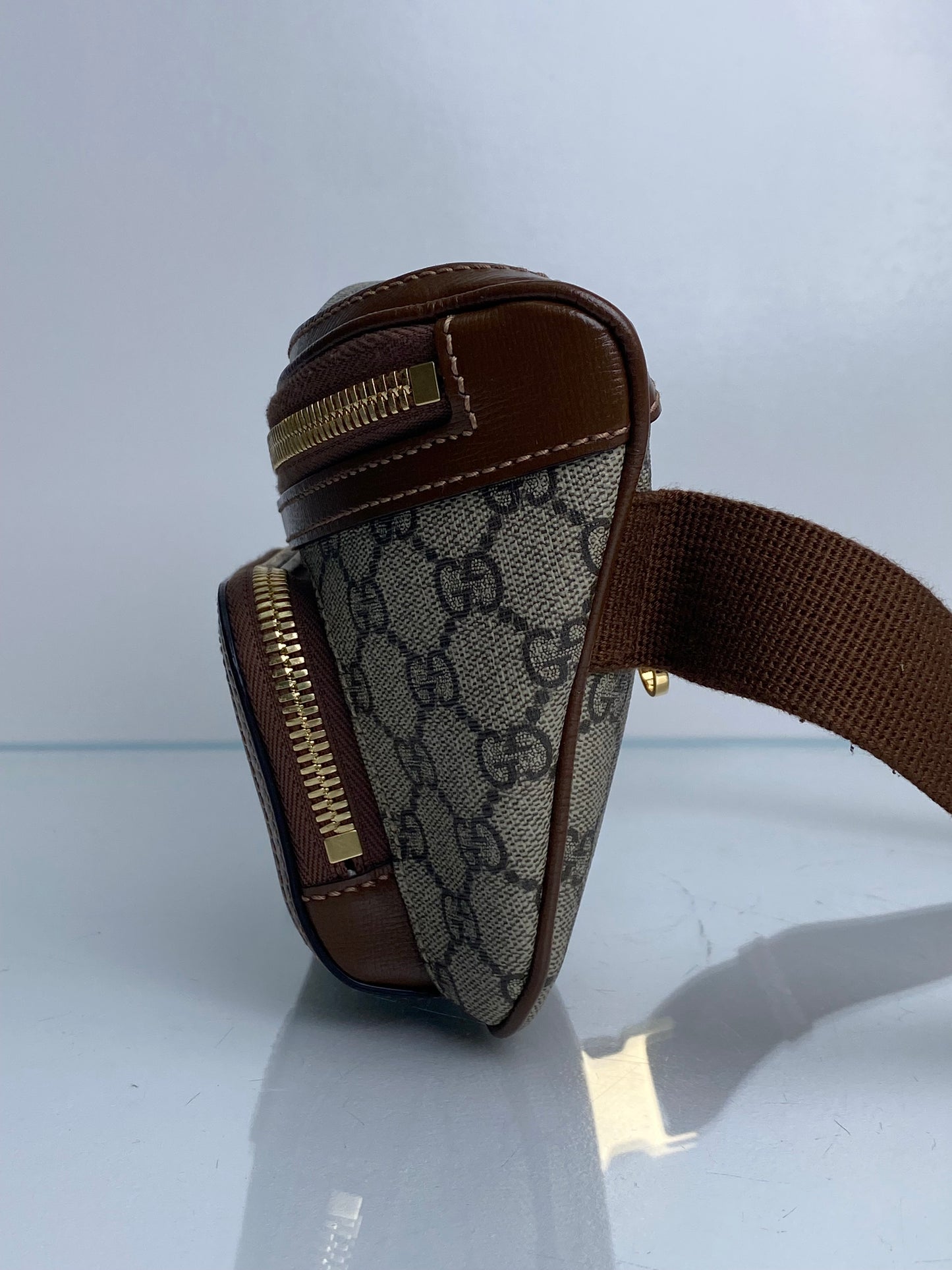 Gucci Monogram & Brown Bum Bag GHW