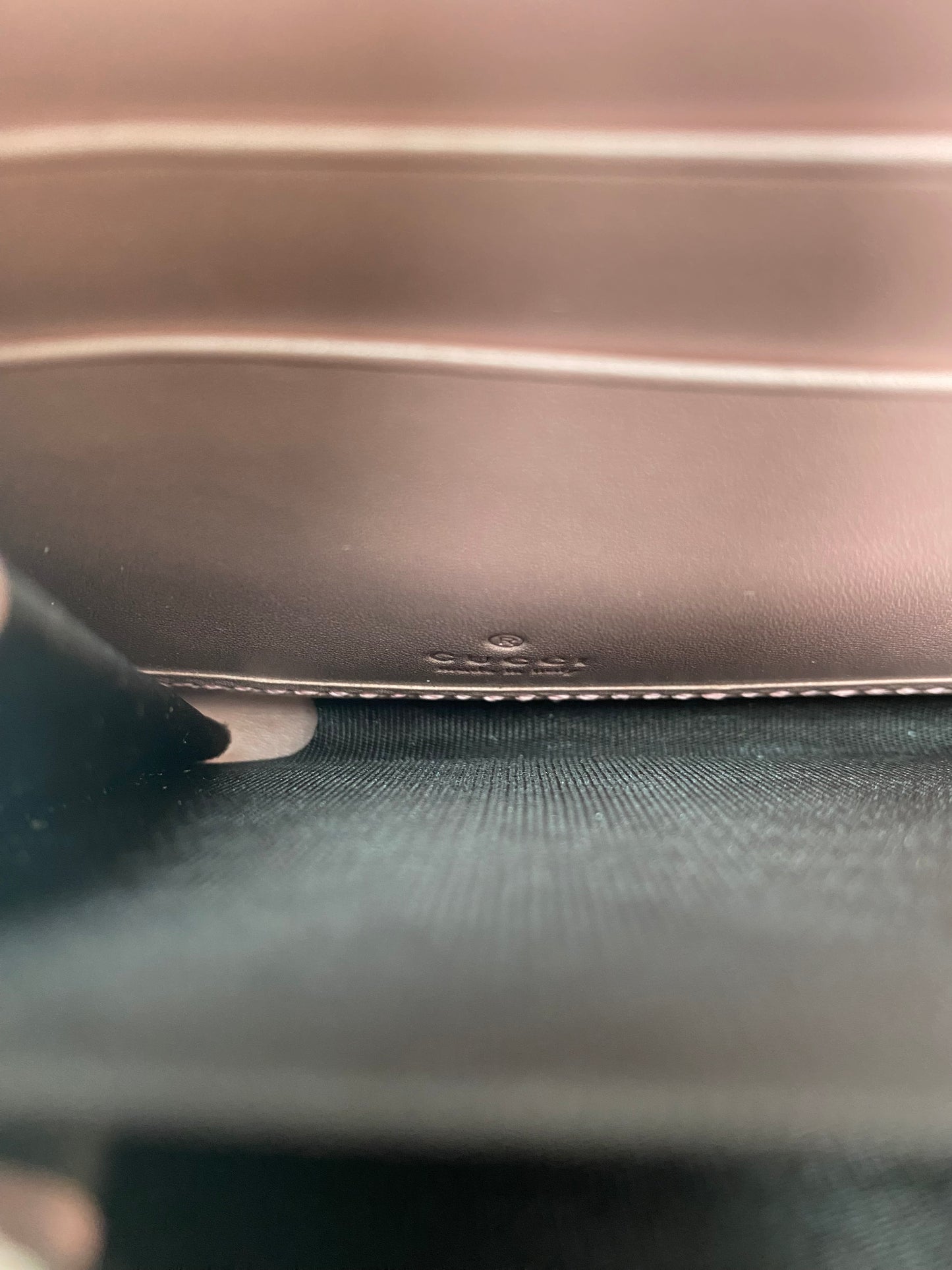 Gucci Purple Metallic Zip Wallet GHW
