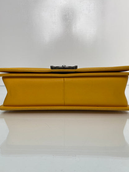 Chanel Medium Yellow Lambskin Boy Bag RHW #20