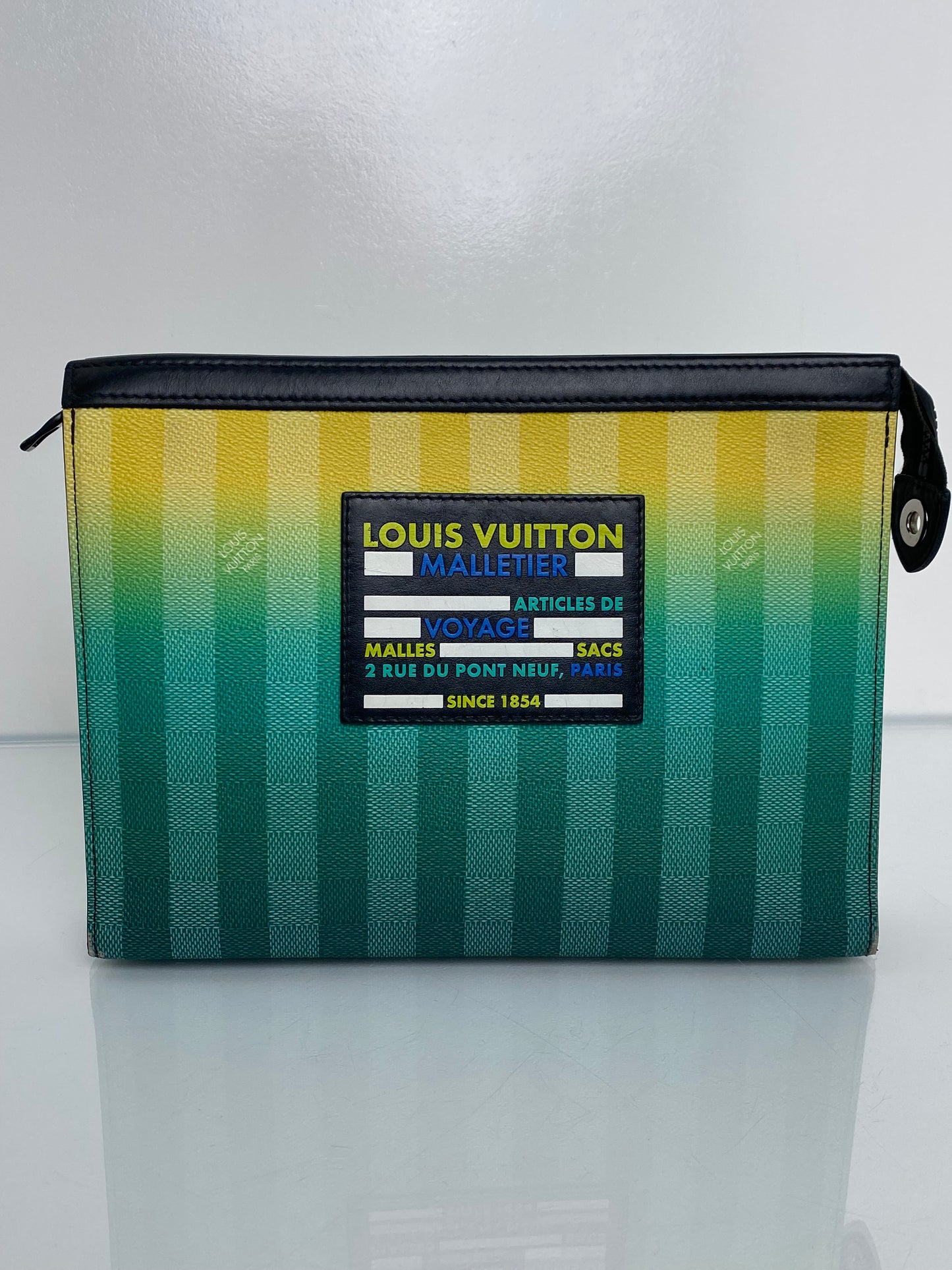 Louis Vuitton Blue, Yellow, & Black Gradient Voyage Pouch