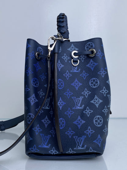 Louis Vuitton Navy Flight Mode Mahina Muria Bucket Bag SHW