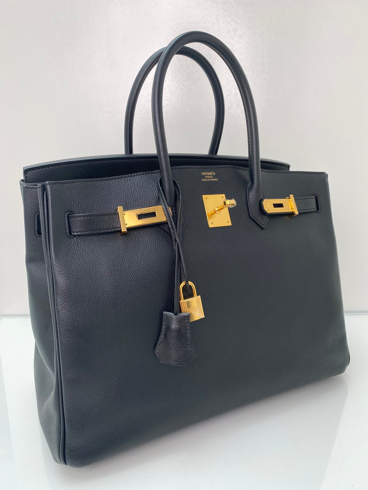 Hermes Birkin 35 Black Epsom GHW #X