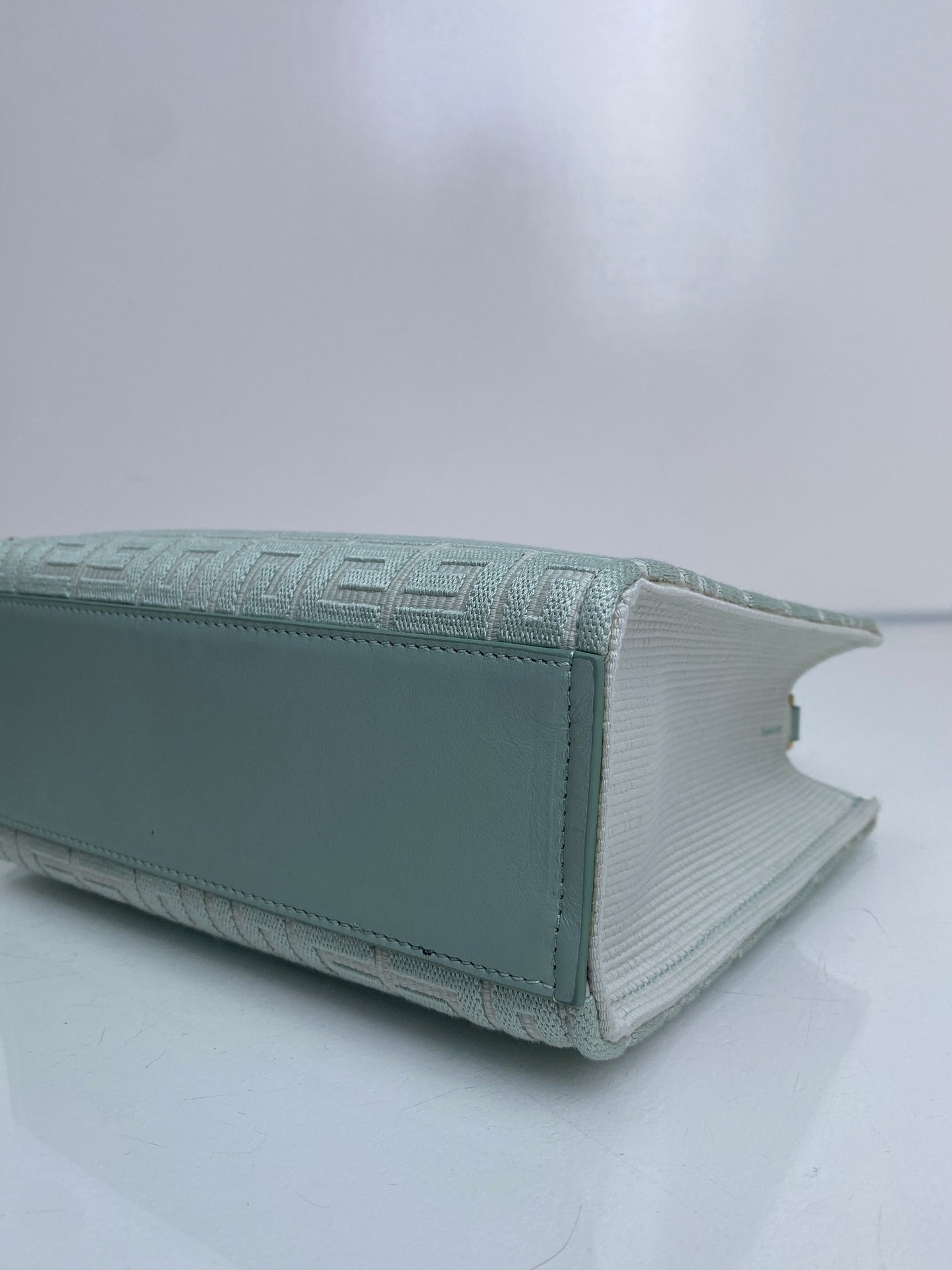 Givenchy Teal & White Logo Mini Tote Bag GHW