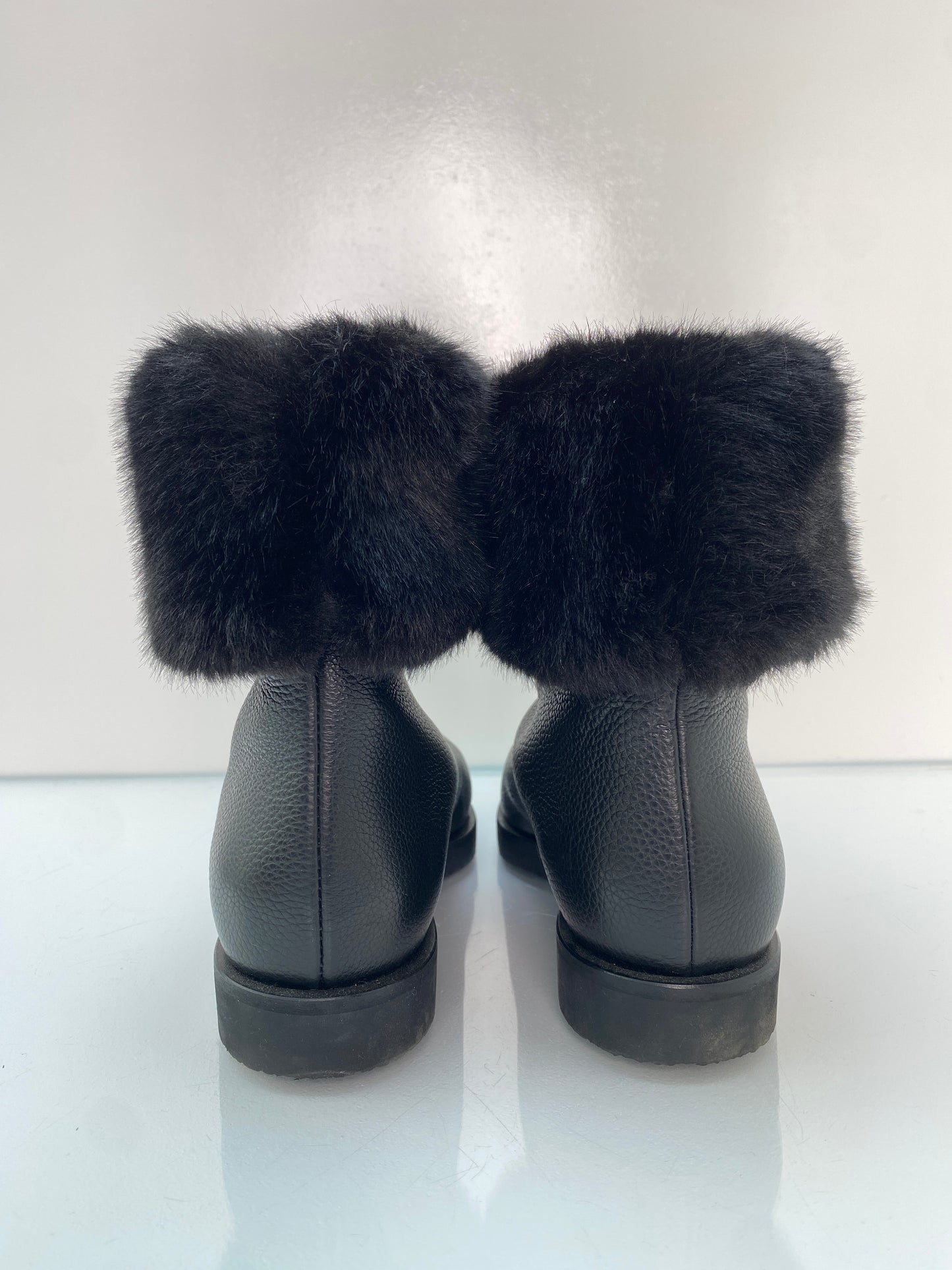 Toteme Black Faux Fur Boots, 39