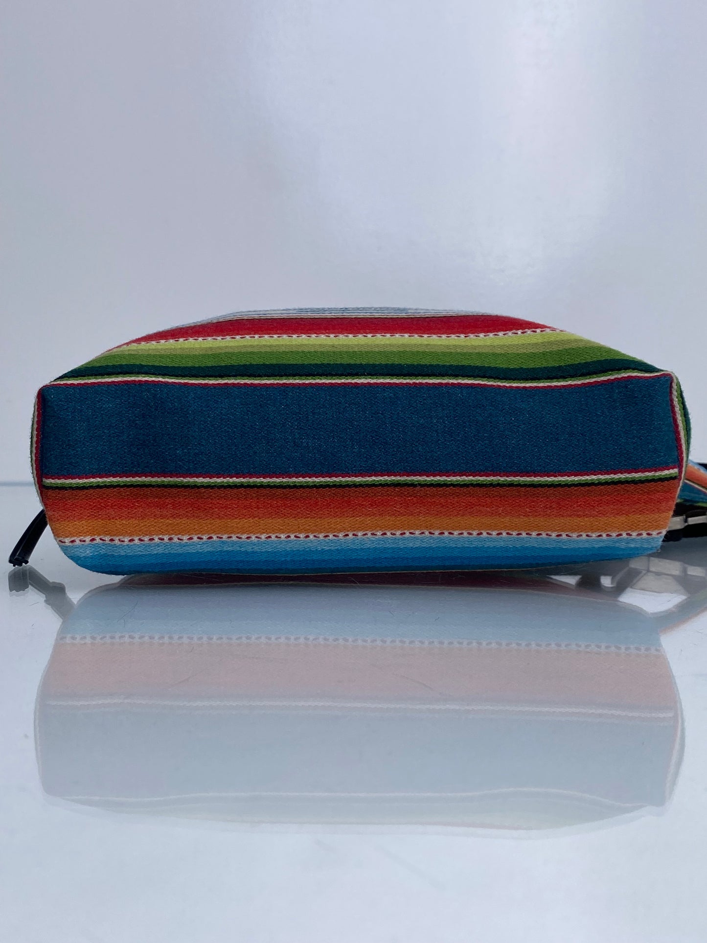 Saint Laurent Blue, Green, & Red Striped Wool Bum Bag SHW
