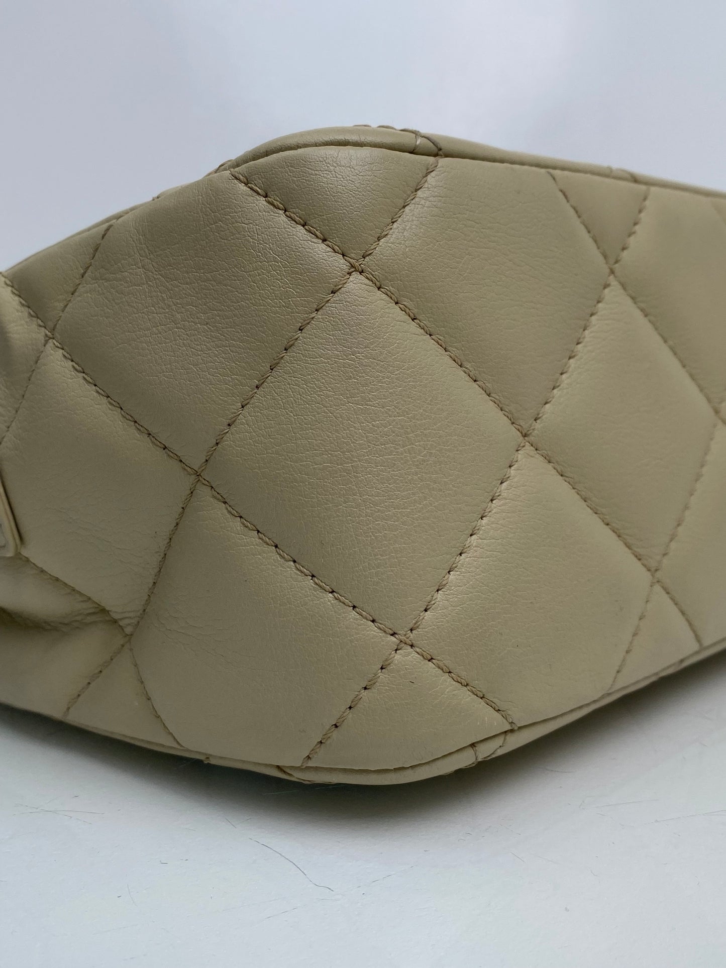 Chanel Light Beige CC Quilted Tote SHW #15