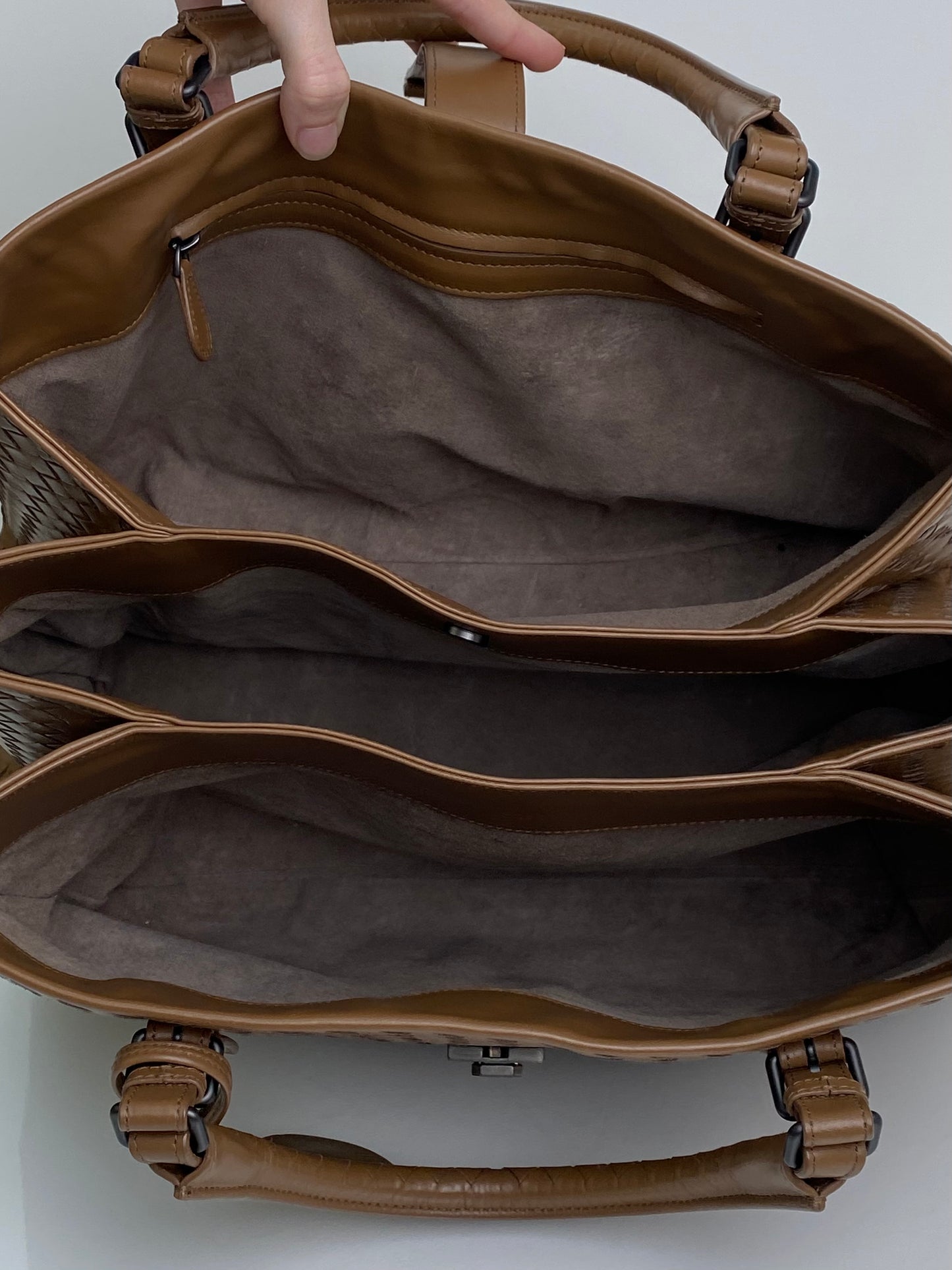 Bottega Veneta Brown Intrecciato Roma Tote Bag RHW