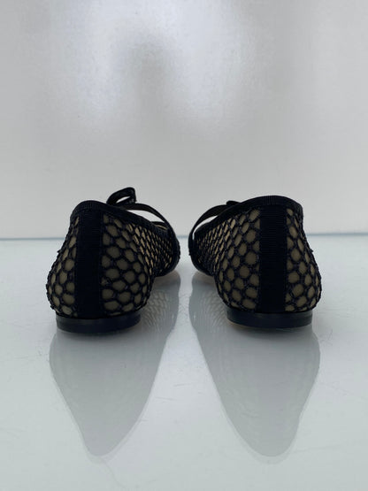 Dior Black Mesh Ballet Flats, 37.5
