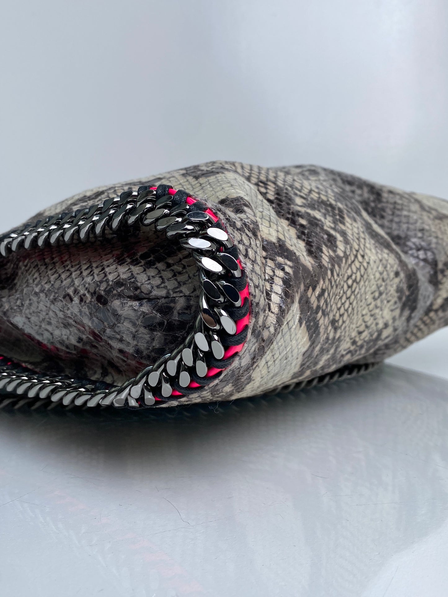 Stella McCartney Faux Python & Pink Trim Tall Fallabella Bag SHW