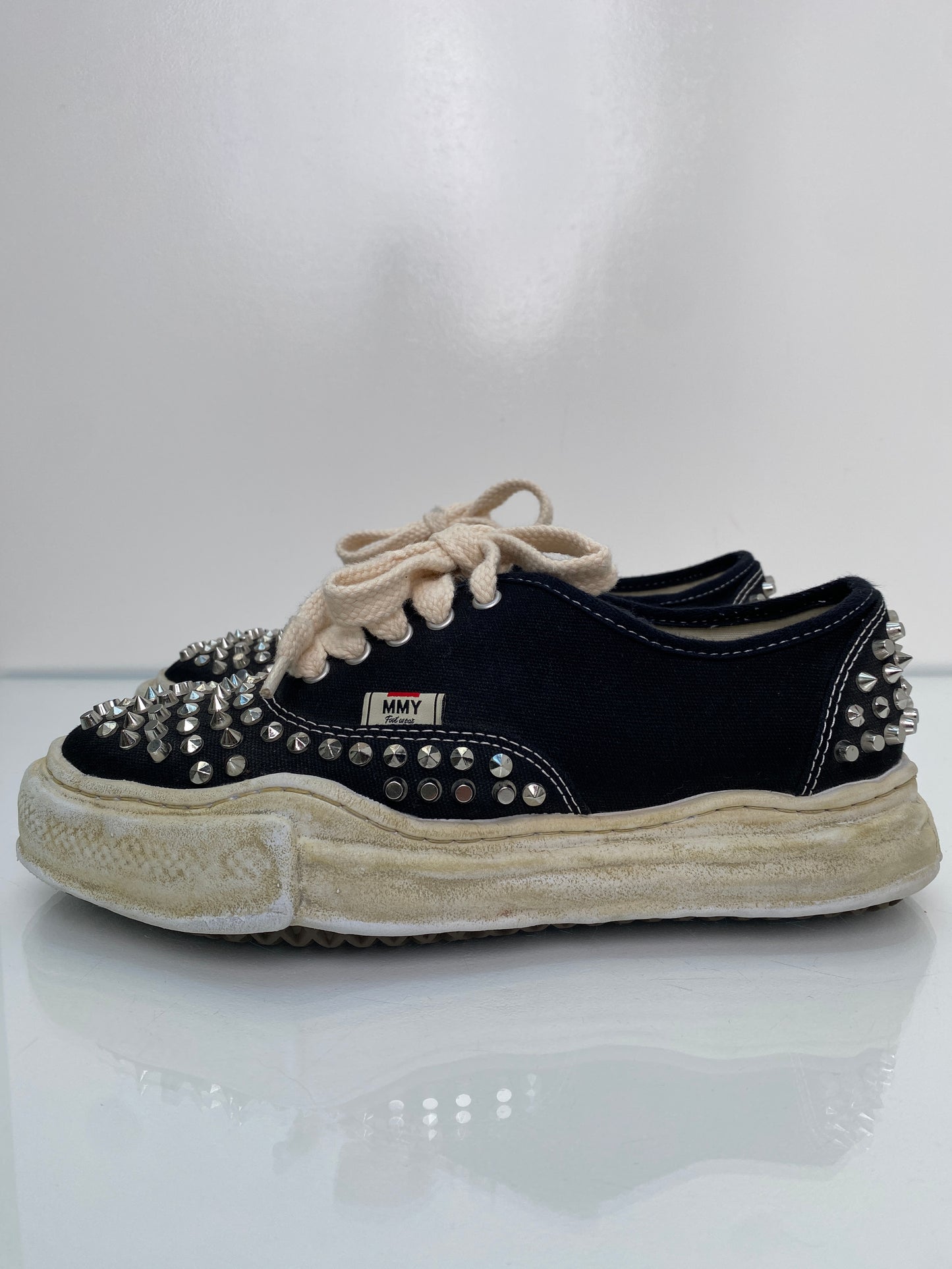Maison Mihara Yasuhiro Baker Black OG Sole Studded Sneaker, 42