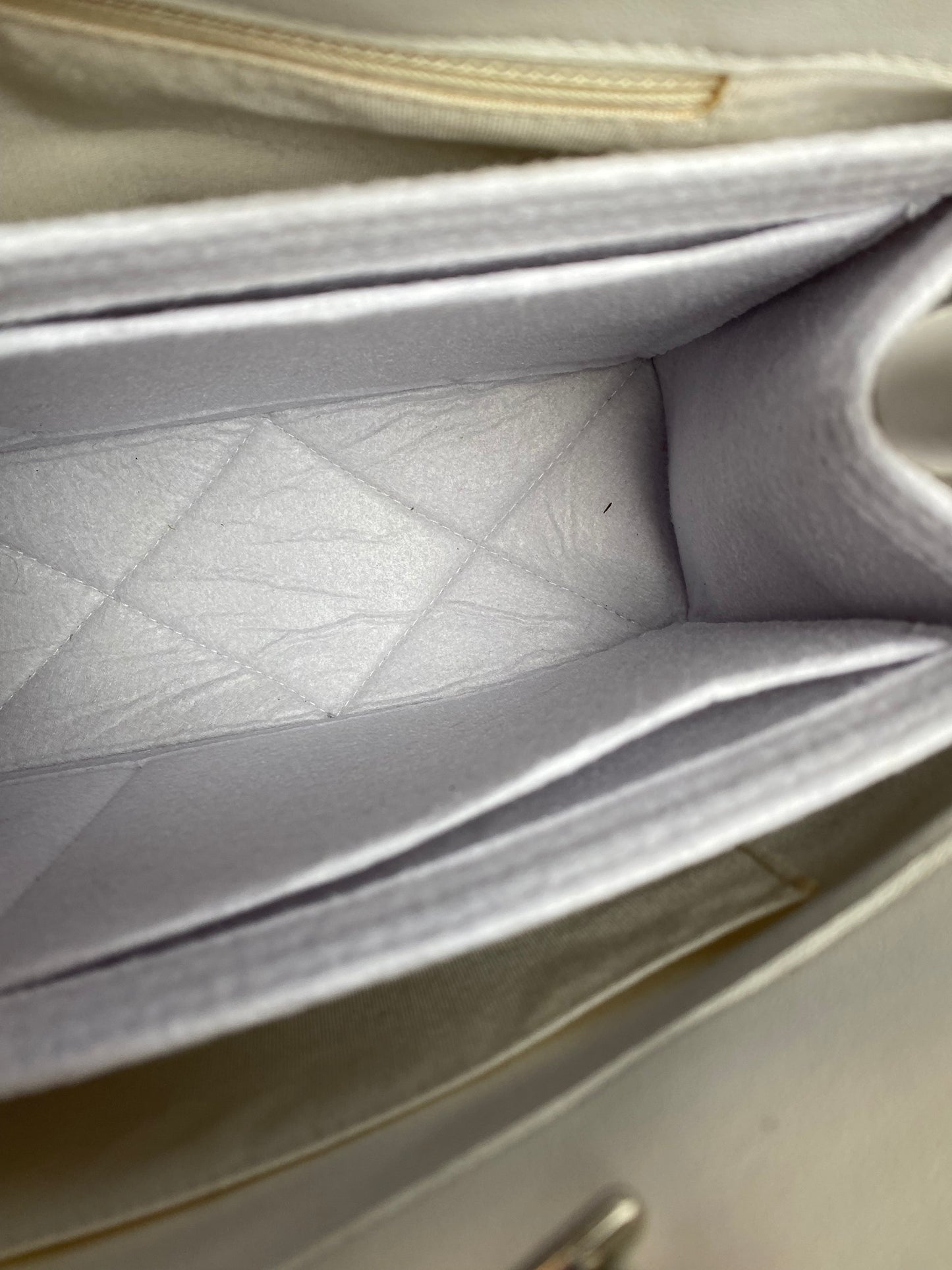 Chanel White Lambskin Quilted Tote Bag SHW