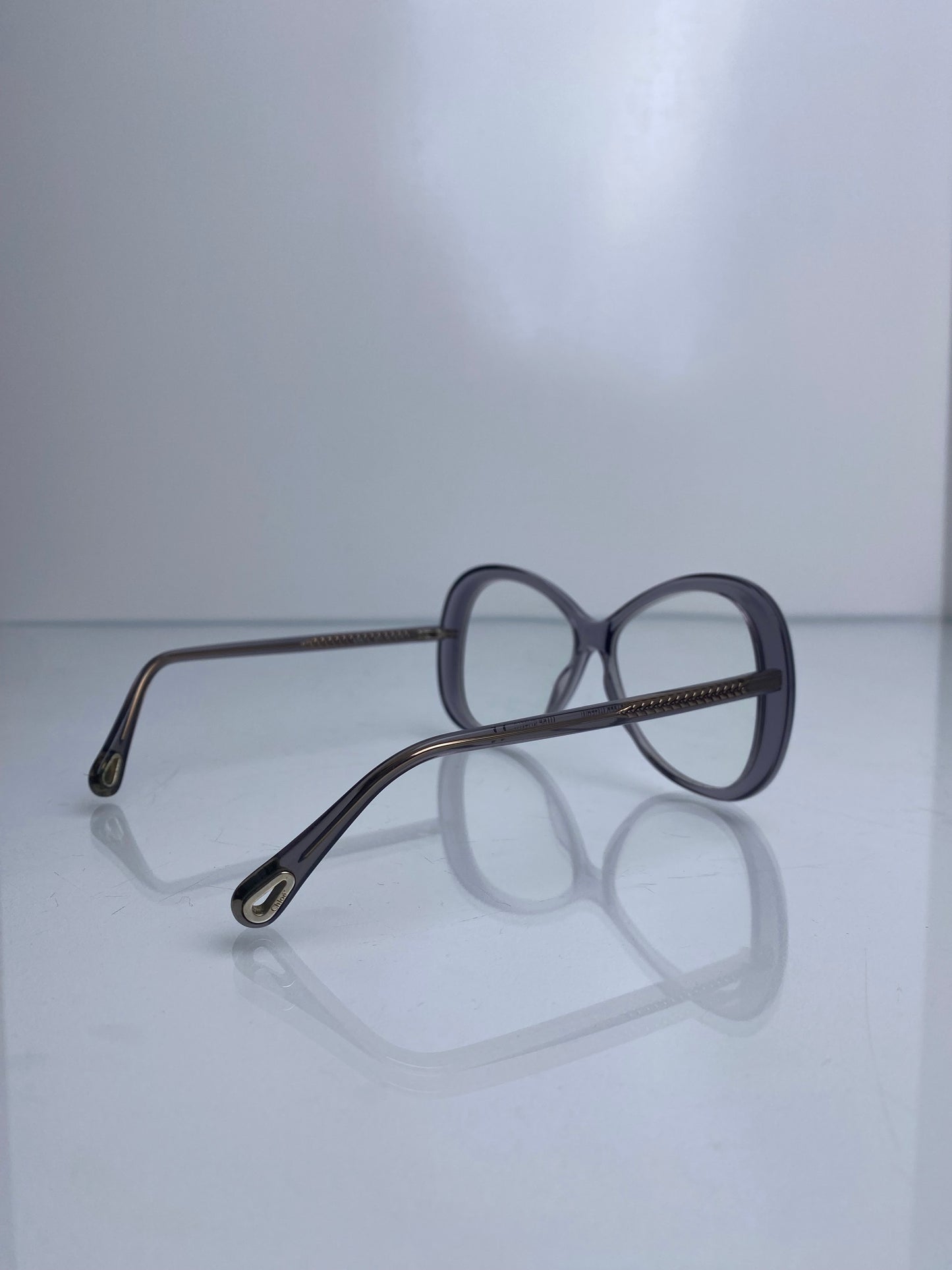 Chloe Grey Oval Braided Edge Prescription Glasses