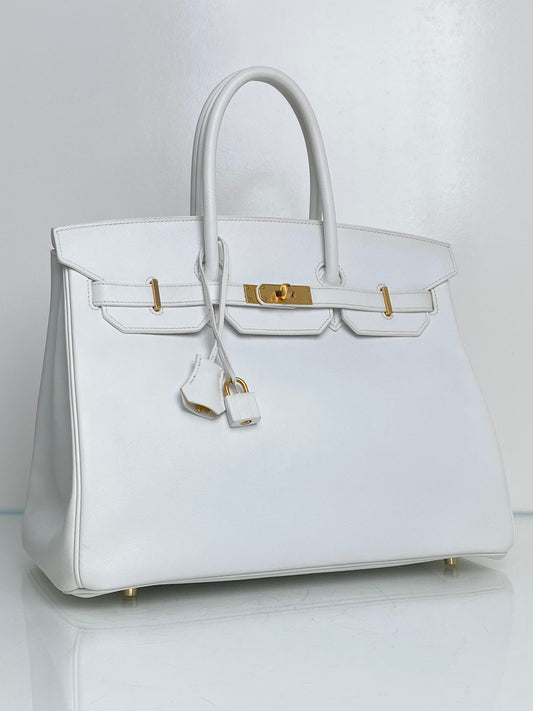 Hermes Birkin 35 White Epsom GHW #P