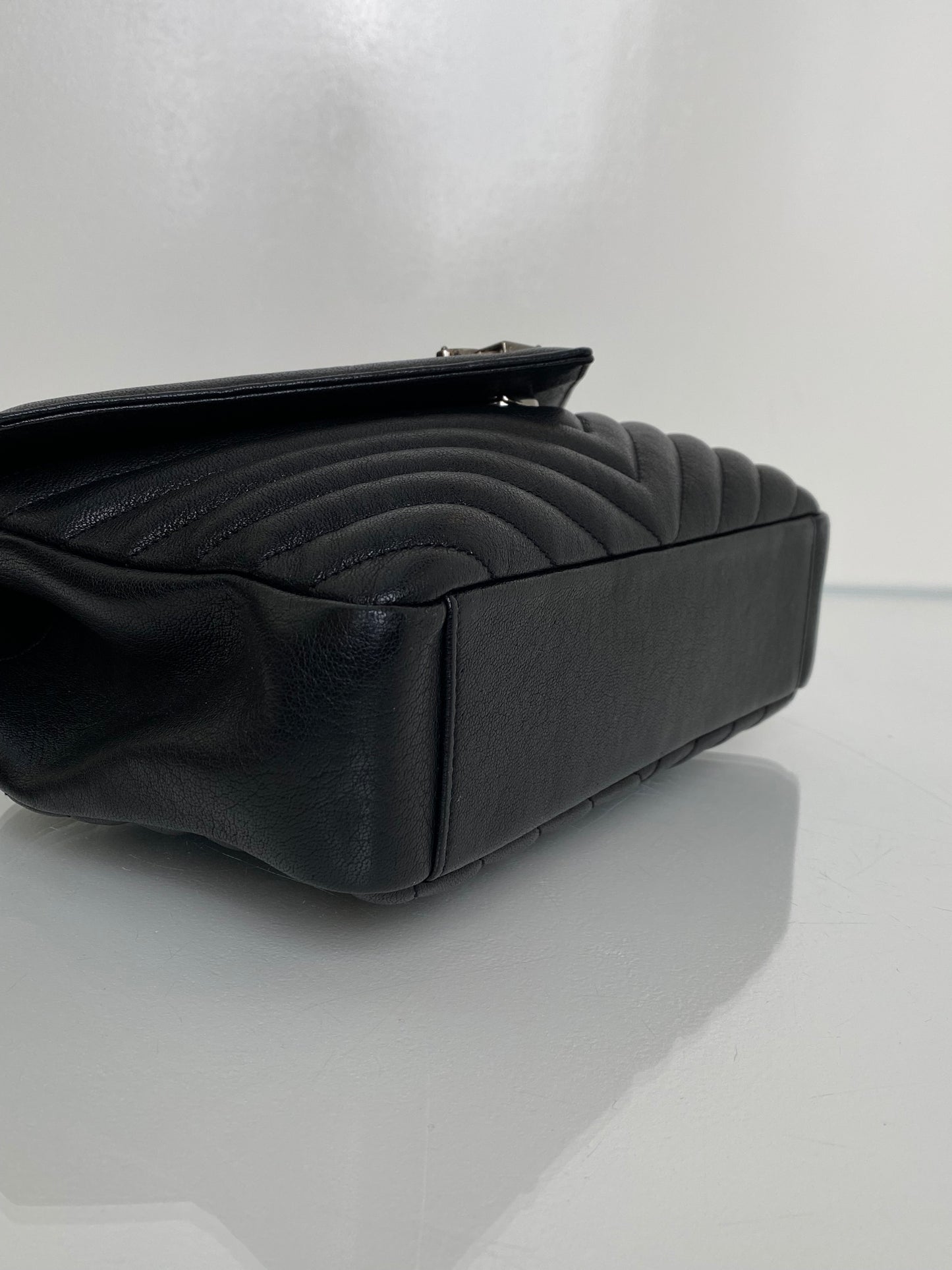 Saint Laurent Black Chevron College Tophandle Bag RHW