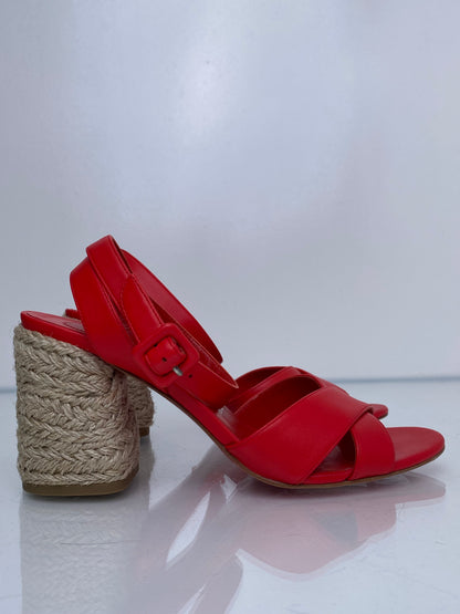 Christian Louboutin Red Crossover Espadrilles, 38