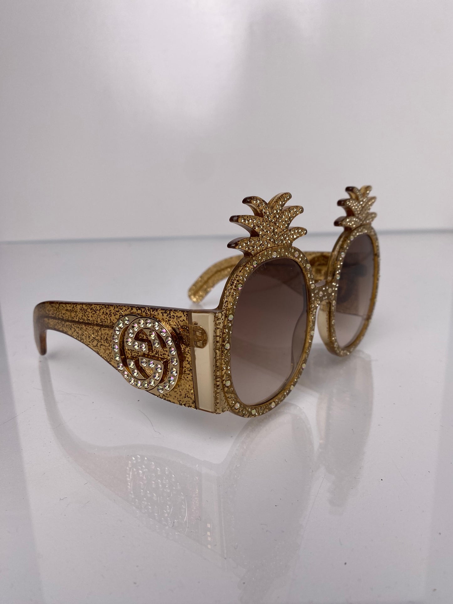 Gucci Hollywood Forever Pineapple Gold Sunglasses