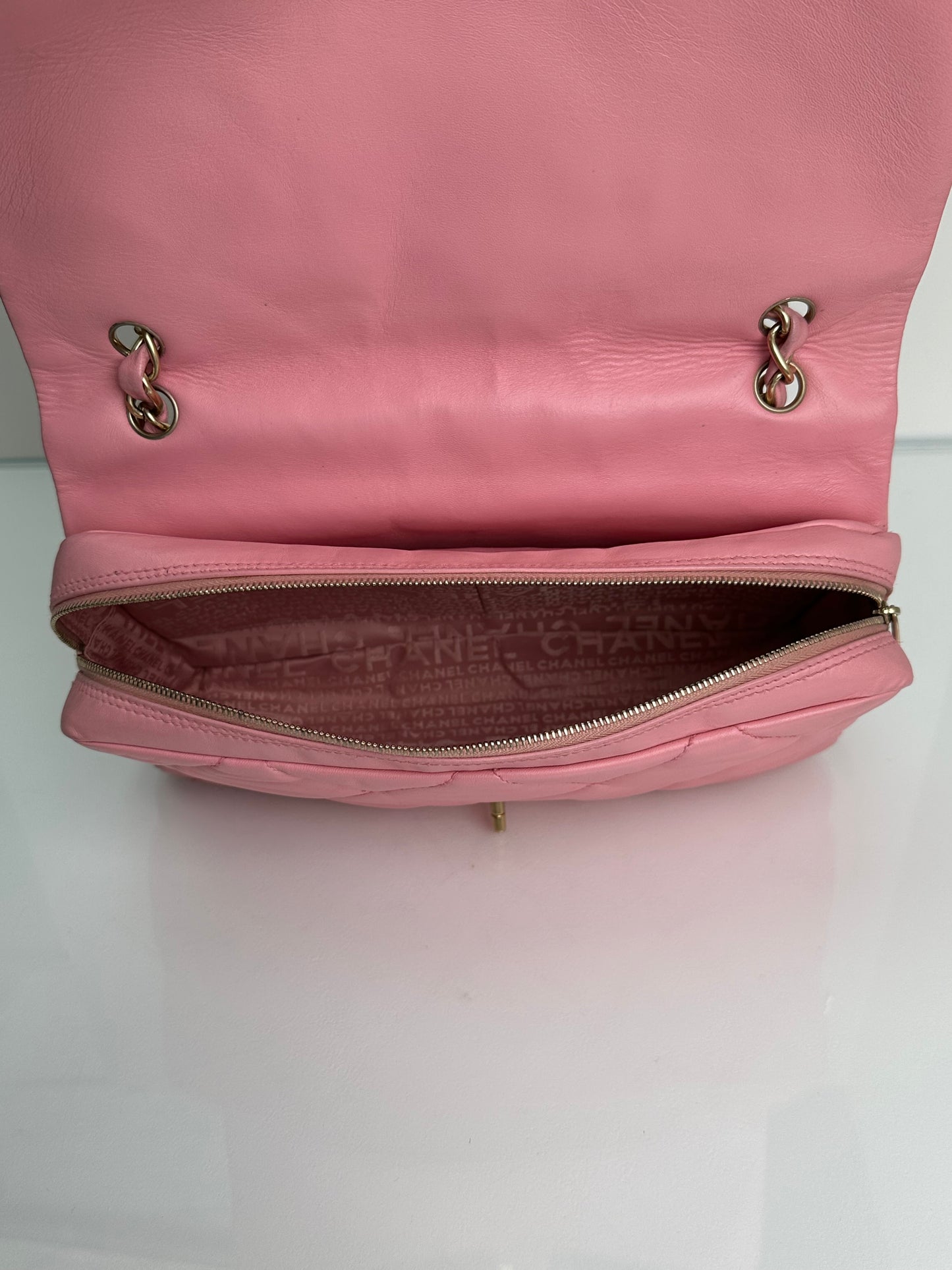 Chanel Pink Quilted Lambskin Flap Camera Bag GHW #08